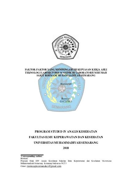 FAKTOR FAKTOR YANG MEMPENGARUHI KEPUASAN KERJA AHLI TEKNOLOGI