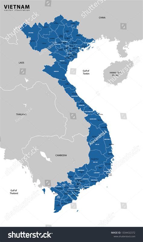 Vietnam Administrative Map Stock Vector Royalty Free