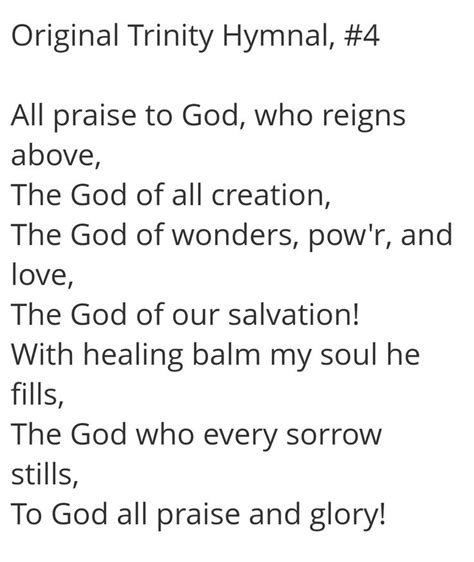 All Praise To God Who Reigns Above God Of Wonders Healing Balm Praise