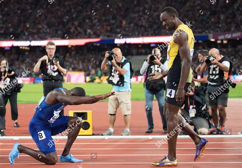 Justin Gatlin Bows Down Usain Bolt Editorial Stock Photo Stock Image