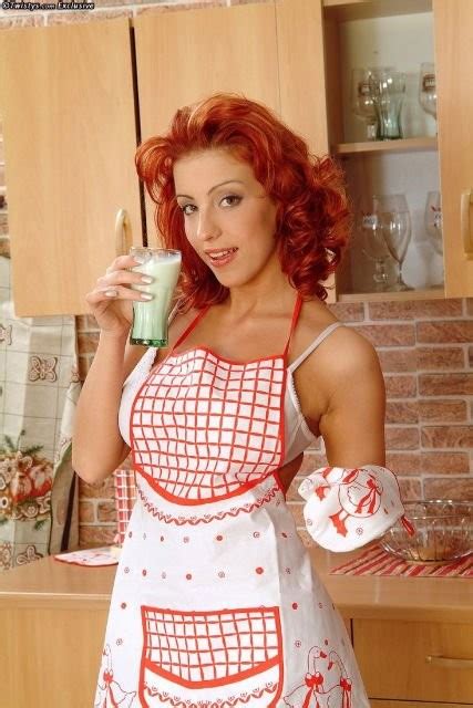 Sexy Redhead Ashley Robbins Playing With Milk In The Kitchen Porn Pictures XXX Photos Sex