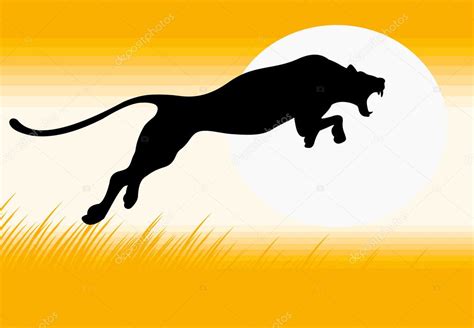 Silhouette Of Black Panther — Stock Vector © Teamtime 4877297