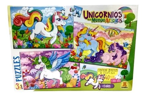 Puzzle En Unicornios En El Mundo Arcoiris Implas E Full