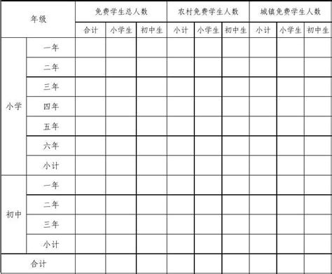 义务教育各年级学生人数统计表word文档免费下载亿佰文档网