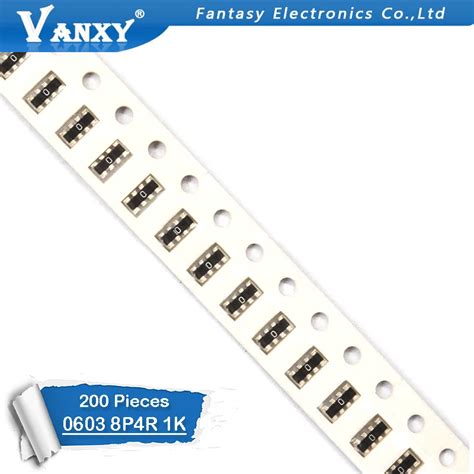 200pcs SMD Exclusion 0603 8P4R 2 4P 1K Ohm Network Resistor Array In