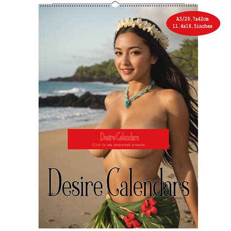 Hula Women Calendar Naked Women Big Breasts Pin Up By