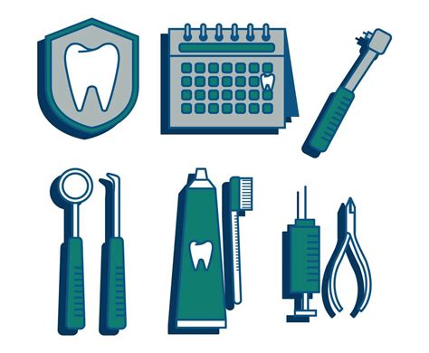 Dental Icon Vector Set Vector Art Graphics Freevector