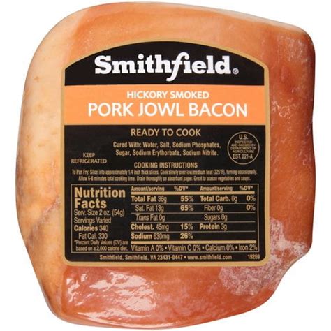 Smithfield Pork Jowl Bacon 10 20 Lb Brickseek