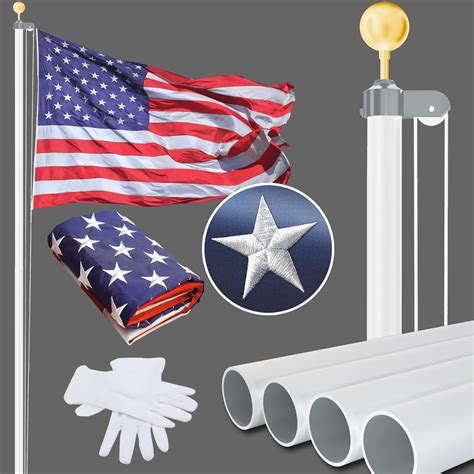 Amazon NELXINJO Heavy Duty 25FT Flag Pole 13 Gauge Extra Thick