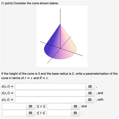 Solved Point Consider The Cone Shown Below If The Chegg