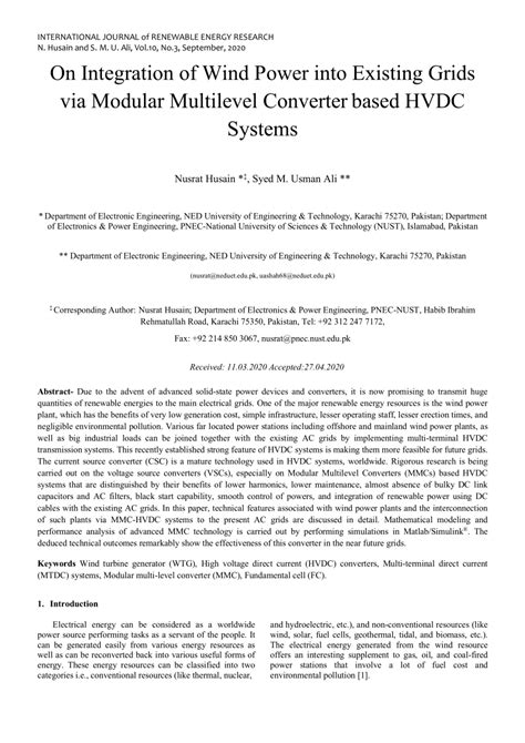 Pdf On Integration Of Wind Power Into Existing Grids Via Modular