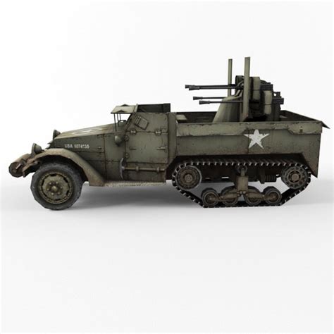 Half Track M3 Vehicle 3d Model