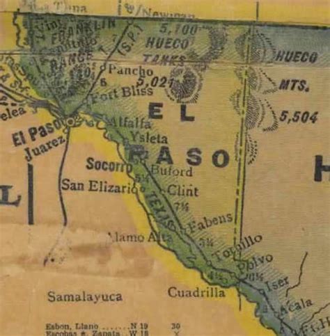 1940 Map Of El Paso County Texas