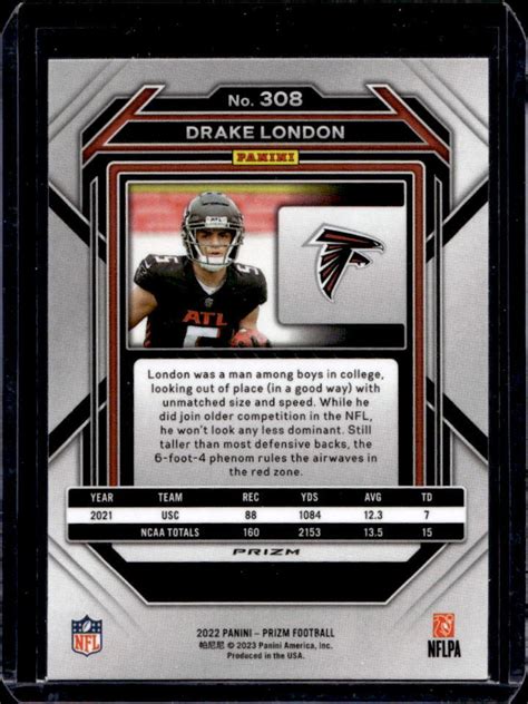 Panini Prizm Drake London Green Prizm Rookie Rc Atlanta