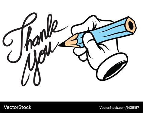 Cartoon Hand Writing Thank You Royalty Free Vector Image