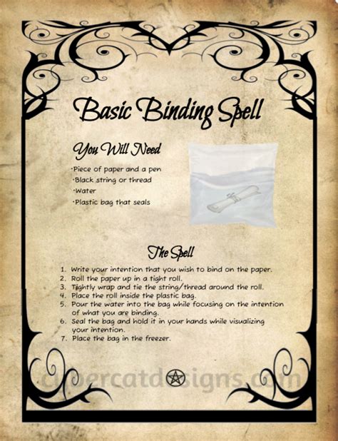 Basic Binding Spell Book Of Shadows Wiccan Spell Book Witch Spell