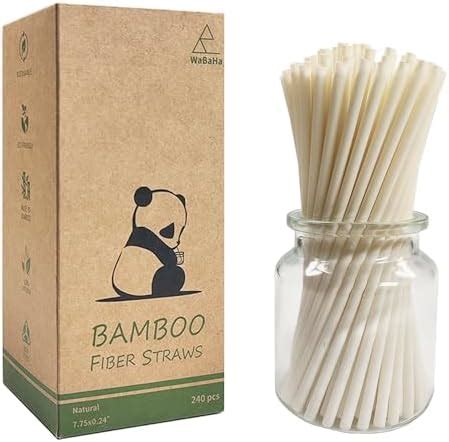 Amazon Bamboo Fiber Drinking Straws Biodegradable Bamboo Drinking