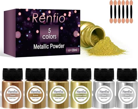 Amazon Renfio Metallic Pigment Powder 5 Colors Gold Mica Powder