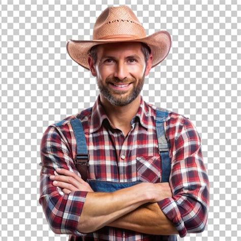 Premium Psd Portrait Arms Crossed Farmer Rancher Transparent Background