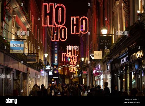 Editorial Use Only So Ho Ho Illuminate Fouberts Place As Christmas