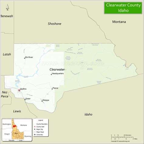 Map Of Clearwater County Idaho Where Is Located Cities Population Highways And Facts