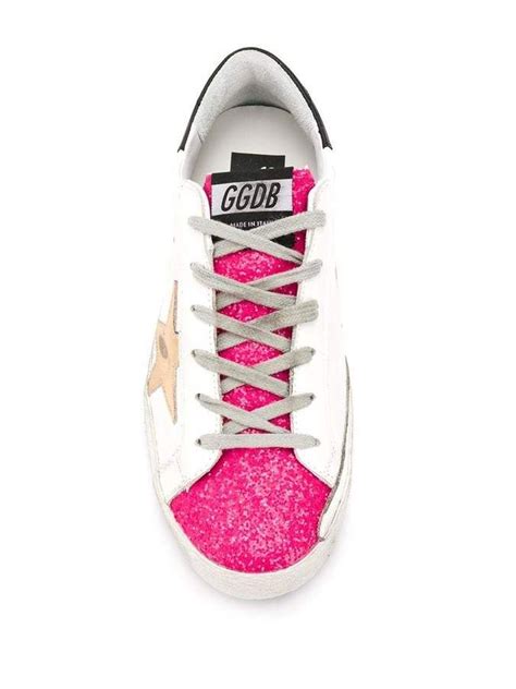 Golden Goose Pink Glitter Superstar Sneaker White Leather Sneakers