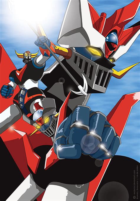 Poster Great Mazinger Mazinger Z Grendizer By Vectormz On Hd Phone