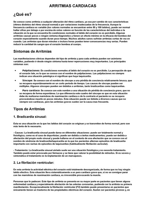 Arritmias Cardíacas Investigación ARRITMIAS CARDIACAS Qué es Se