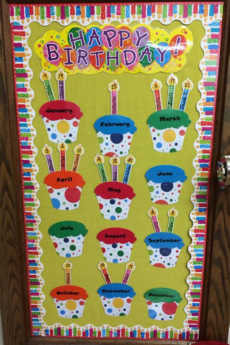 Birthday Bulletin Board I Made The Cupcakes With My Cricut And