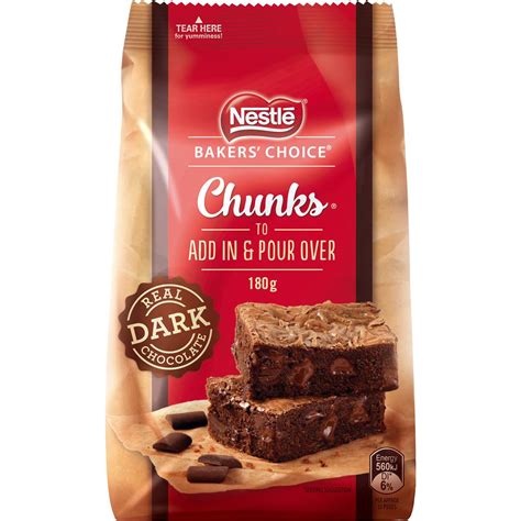 Nestle Baker S Choice Real Chocolate Chunks Dark 180g Woolworths