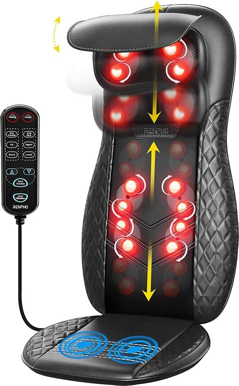 Renpho Back Massager With Heat Shiatsu Massage Chair Full Back Massager Deep Tissue Kneading