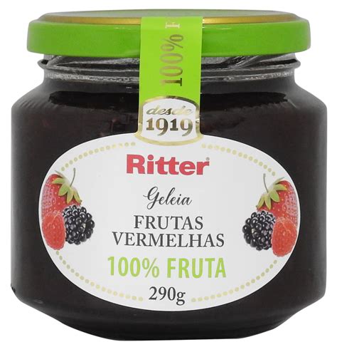 Geleia 100 Fruta De Frutas Vermelhas 290g Ritter Alimentos