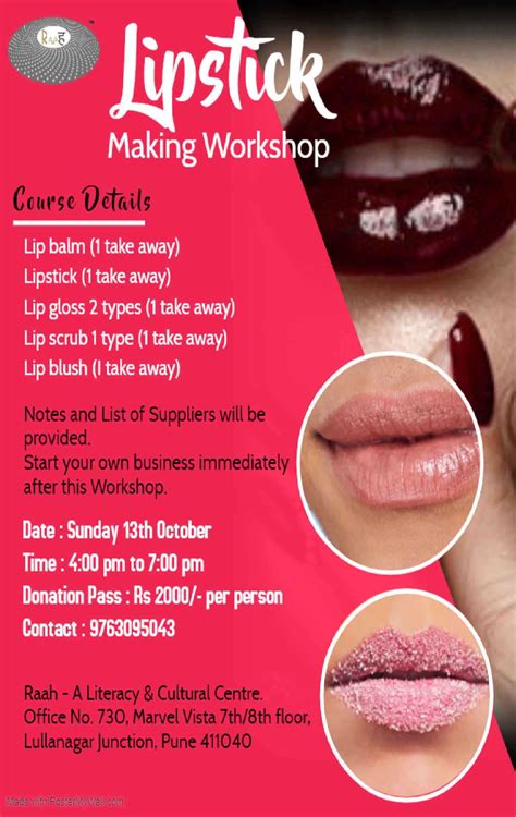 Lipstick Making And Lip Care Workshop Raah