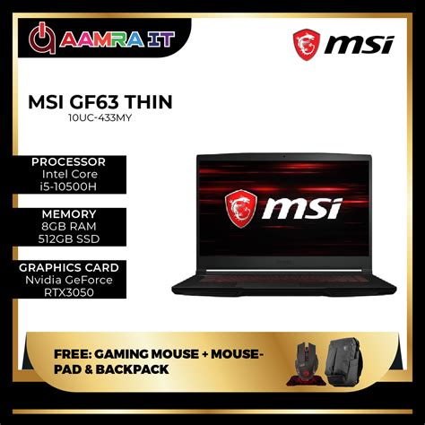 MSI GF63 Thin Price in Malaysia & Specs - RM3999 | TechNave