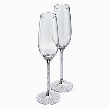 Swarovski Crystalline Toasting Flutes Figurines Set Of Crystal