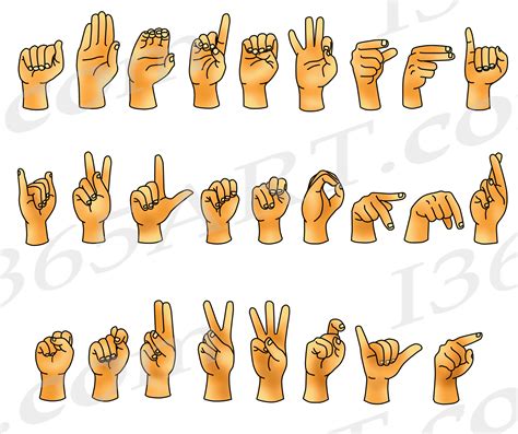 ASL Alphabet Clipart Bundle Pack - Clipart 4 School