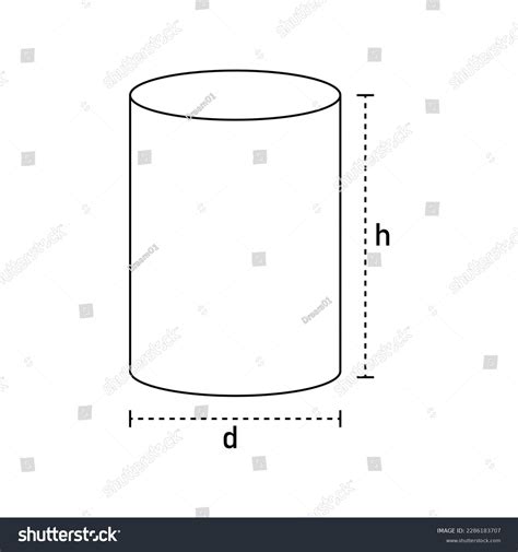 Black Cylinder D Shape Mathematics Vector Stock Vector Royalty Free