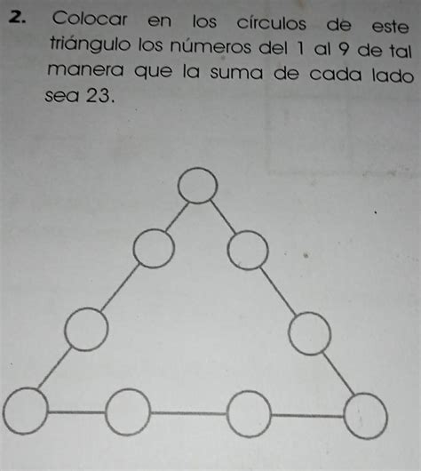 Colocar En Los C Rculos De Este Tri Ngulo Los N Meros Del Al De