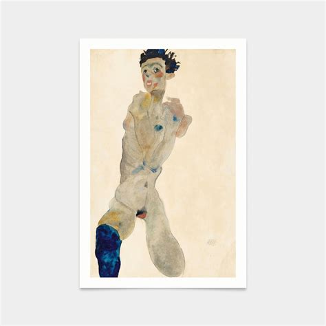 Egon Schiele Standing Male Nude With Crossed Arms Art Prints Vintage