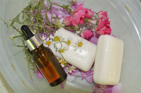 Handmade Soap With Rose Petals Medicinal Chamomile And Aromatic Oil