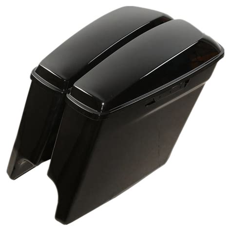 Teledu Glossy Black Stretched Extended Saddlebags For