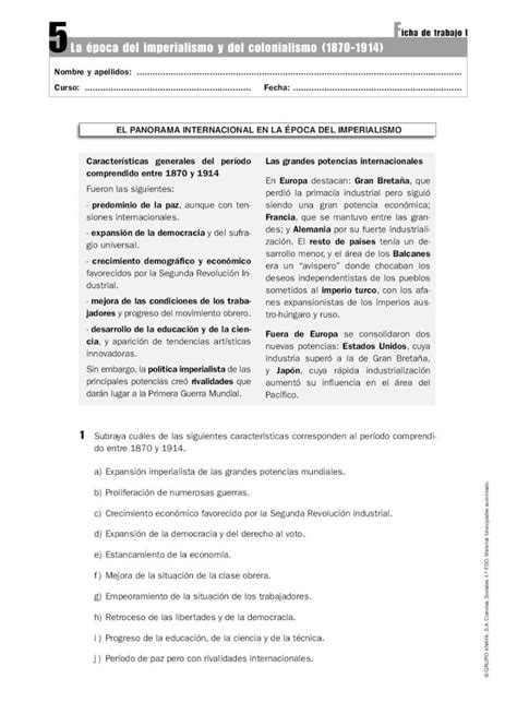 PDF 5 La época del imperialismo y del colonialismo 1870 1914