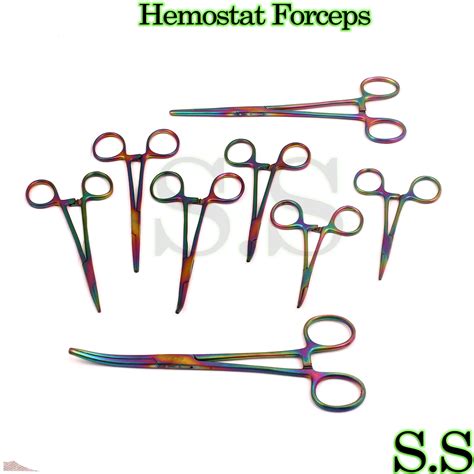 Multi Color Rainbow Color Ultimate Hemostat Set 8 Piece Ideal For