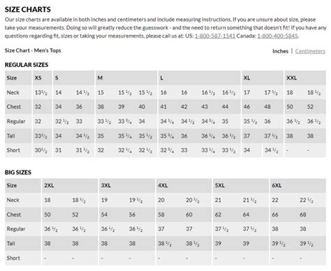 Men's Size Chart - gemcorehealth.com