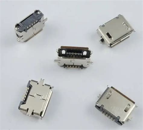 50 Pcs Per Lot Micro Usb Type Ab Female 5 Pin Smt Socket Connector