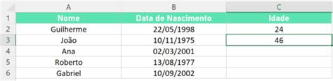 Calcular Idade No Excel Smart Planilhas