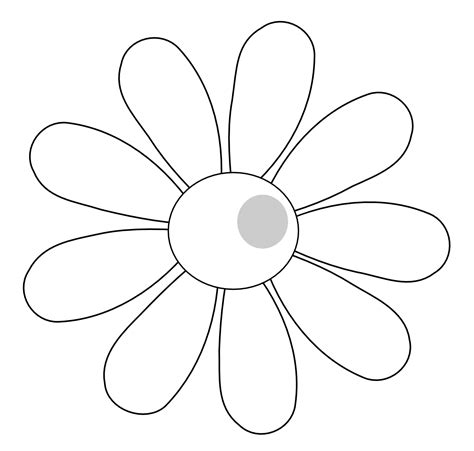 Black And White Flower Outline - Cliparts.co