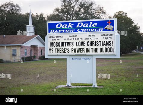 Humorous Church Sign In North Florida Stock Photo Alamy