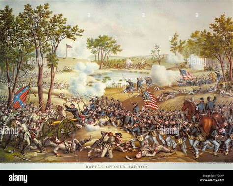 Battle Of Cold Harbor 1864 Nthe Battle Of Cold Harbor 3 June 1864 Lithograph 1888 By Kurz