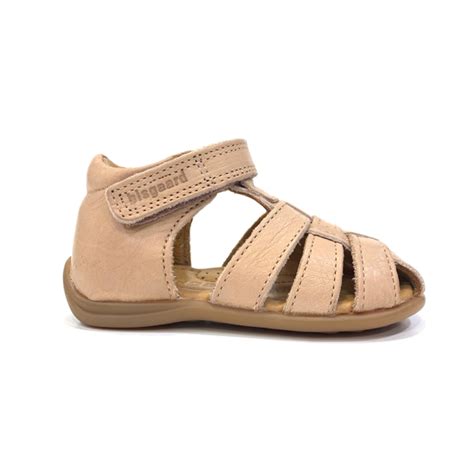 BISGAARD E23 FILLE NU PIEDS FERMES VELCRO CARLY NUDE 2 HAPPY SHOES